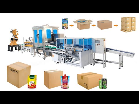 Automatic Delta Robot Case Packing System With Robotic Palletizer