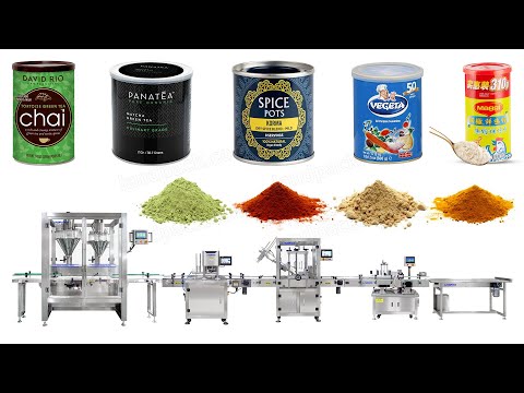 Automatic Double-Head Spice Seasoning Powder Can Filling Seaming and Labeling Line