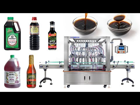 Automatic Vinegar Bottle Filling Machine 10 Heads Piston Pump Soy Sauce Filler