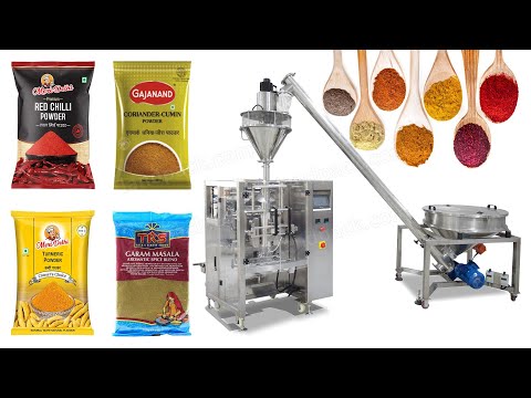 Automatic Masala and Curry Powder Vertical Pouch Packing Machine with Screw Conveyor