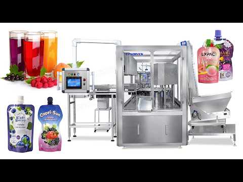 Automatic Liquid Spout Pouch Squeeze Pouch Rotary Filling Capping Machine