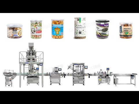 Automatic Granule Cans Tin Filling Machine With Multihea Weighing