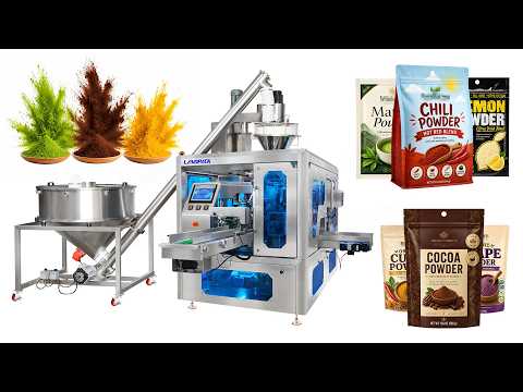 Automatic Rotary Powder Premade Zipper Pouch Filling Sealing Machine with Screw Conveyor