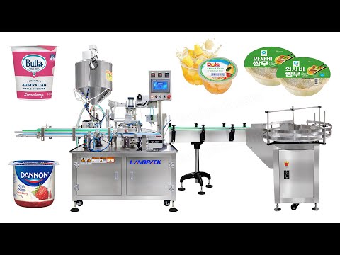 Automatic Cup Filling Sealing Machine For Pickle Soy Garlic Chilli Sauce Yogurt