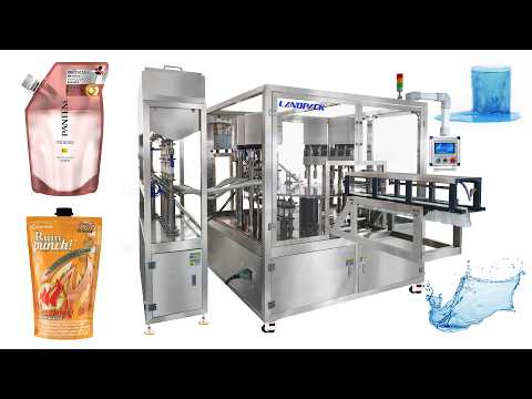 Automatic 6 Heads Spout Pouch Filling Capping Machine for Puree Sauce Fruit Juice