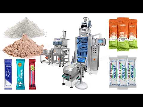 Automatic 4 Lanes Pharma Medical Powder Stick Pack Packing Machine Line