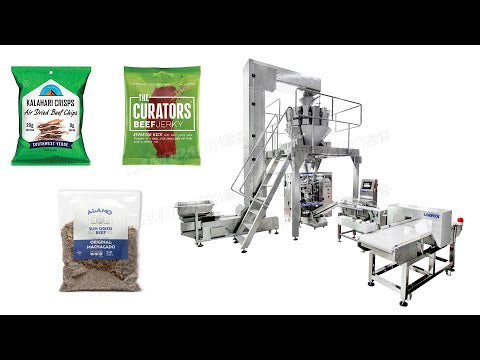 Automatic Biltong Packing Machine With Metal Detector And Weight Sorting Scale
