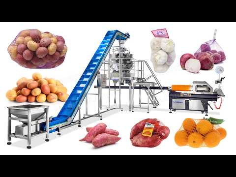 Automatic Orange Garlic Onion Potato Fruits Vegetable Mesh Bag Packing Machine